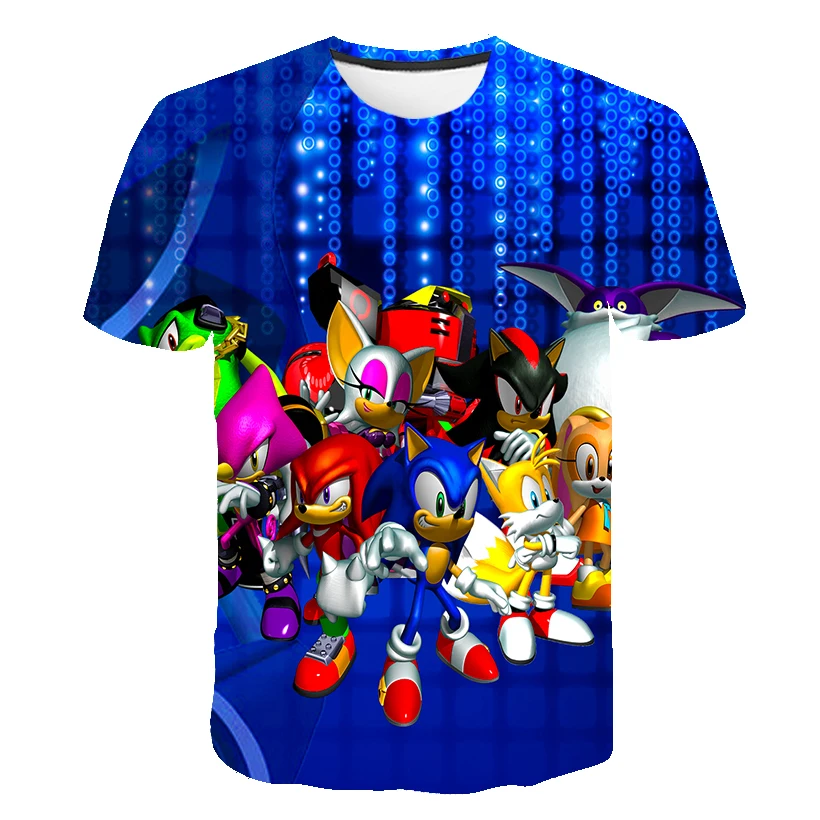 2022 Newest Harajuku sonic 3D Print Cool T-shirt boys girls Short Sleeve Summer Tops Beauty T shirt Fashion sonic Tees jordan t shirt