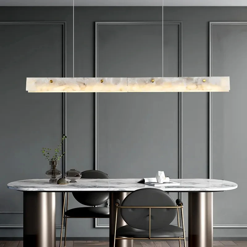 

Marble Classsic Gold Chrome Dimmable LED Hanging Lamps Pendant Light Chandelier Indoor Lighting Luminaire For Dining Room