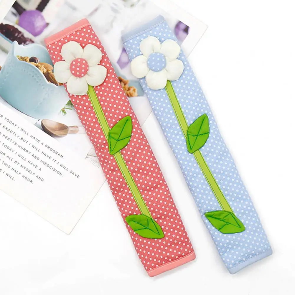 Refrigerator Handle Covers Non-fading Appliance Handle Covers Set of 2 Refrigerator Door Handle Covers with Flower Design Wear