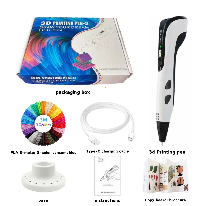 3D Printing Pen kid toy With LCD Screen High Temperature Stereoscopic Painting Graffiti Brush Christmas Gift Box DIY Tool 3d printing pen