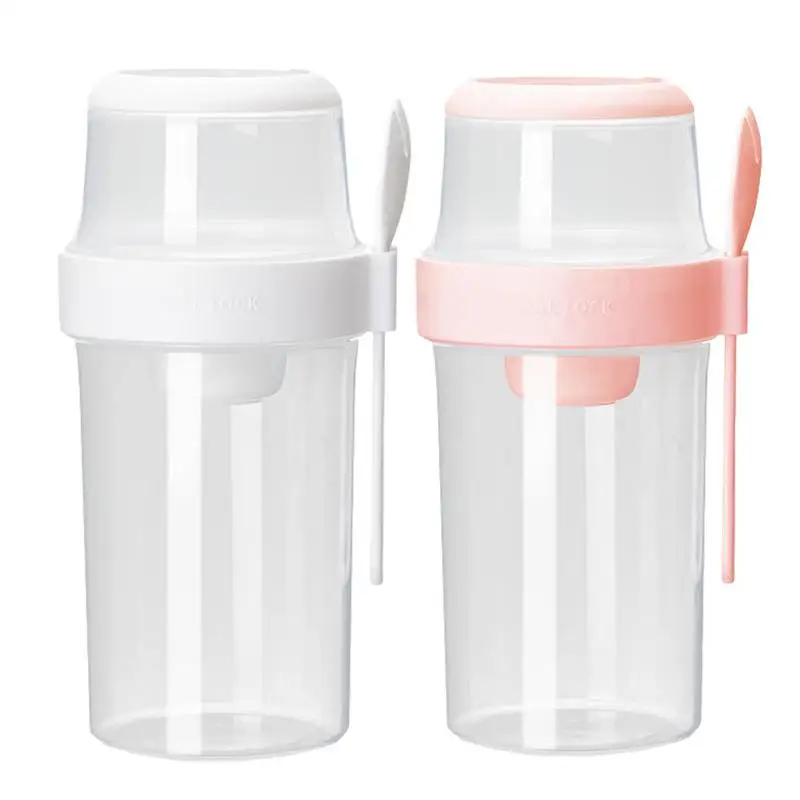 

Cereal to Go Cup Overnight Oats Container 1070ml Breakfast Container Cereal Cup To Go for Milk Transparent Crisper Cup type