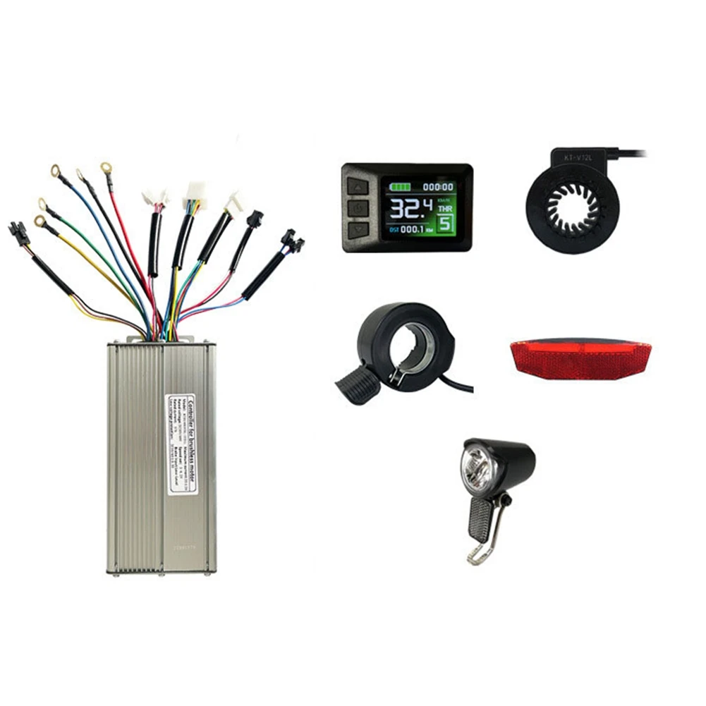 

36V48V1000W Electric Bike Brushless Motor Controller with KT LCD7C Display Electric Bicycle Scooter E-Bike Lights