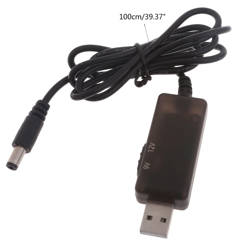 USB Converter Cord Transfer Line Conversion Cable 5V to 9V/12V for Low-Power Devices WiFi Routers and Cameras