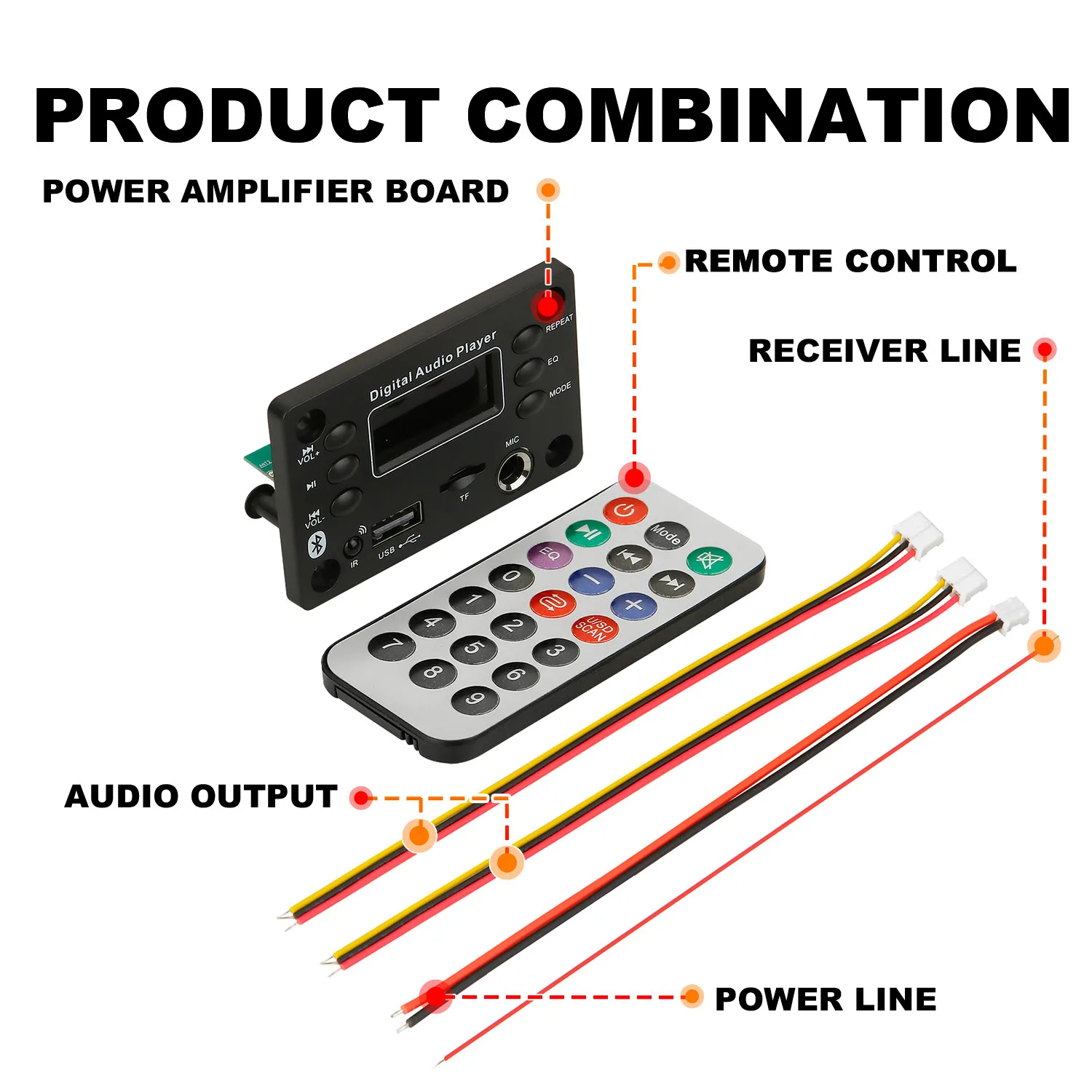 לוח פענוח MP3 WMA WAV APE Bluetooth 5.0 12V DC לרכב עם מיקרופון אודיו USB TF FM רדיו Mp3 נגן מוזיקה רמקול