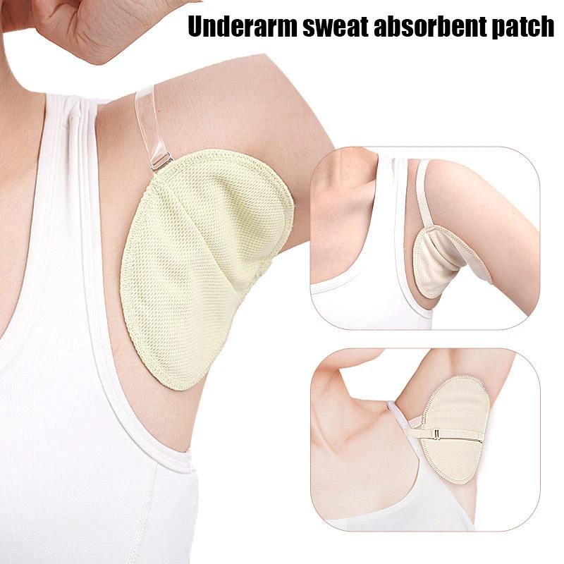 

2PCS Underarm Sweat Pads Washable Armpit Sweat Absorbing Guards Dress Perspiration Pad Shield Shoulder Absorbent Deodorant