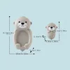 1pc children's bathroom floating animal otter sealed floating water play toy baby bath and bathing toy 6