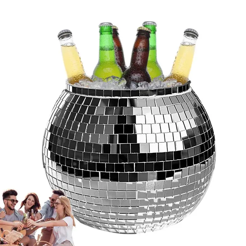 

Ice Bucket Flash Ice Bucket Disco Ball Shape Large 3L Disco Ball Drinkware Reflective Cocktail Champagne Beer Wine Cooler