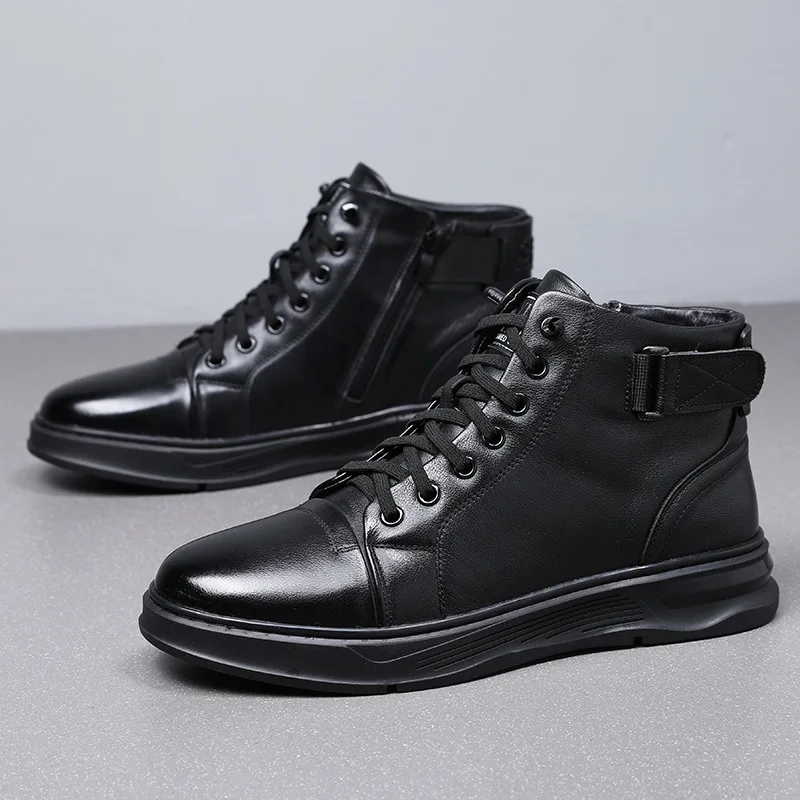 

Осенне-зимние трендовые кожаные повседневные мужские рабочие ботинки Doc Martens в британском стиле мужские ботинки с флисовой подкладкой теплые мужские ботильоны