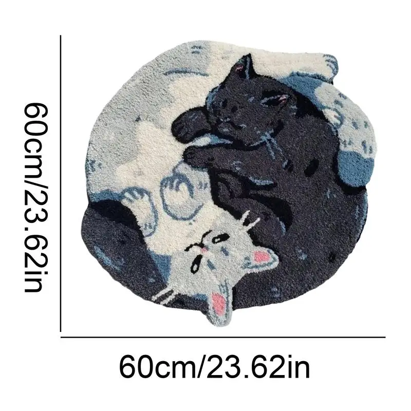 Animal Bathroom Rug Hugging Cat Pattern Door Mat Dry Carpet Funny Machine Wash Water Absorbent Thick Shower Rug With Non-Slip