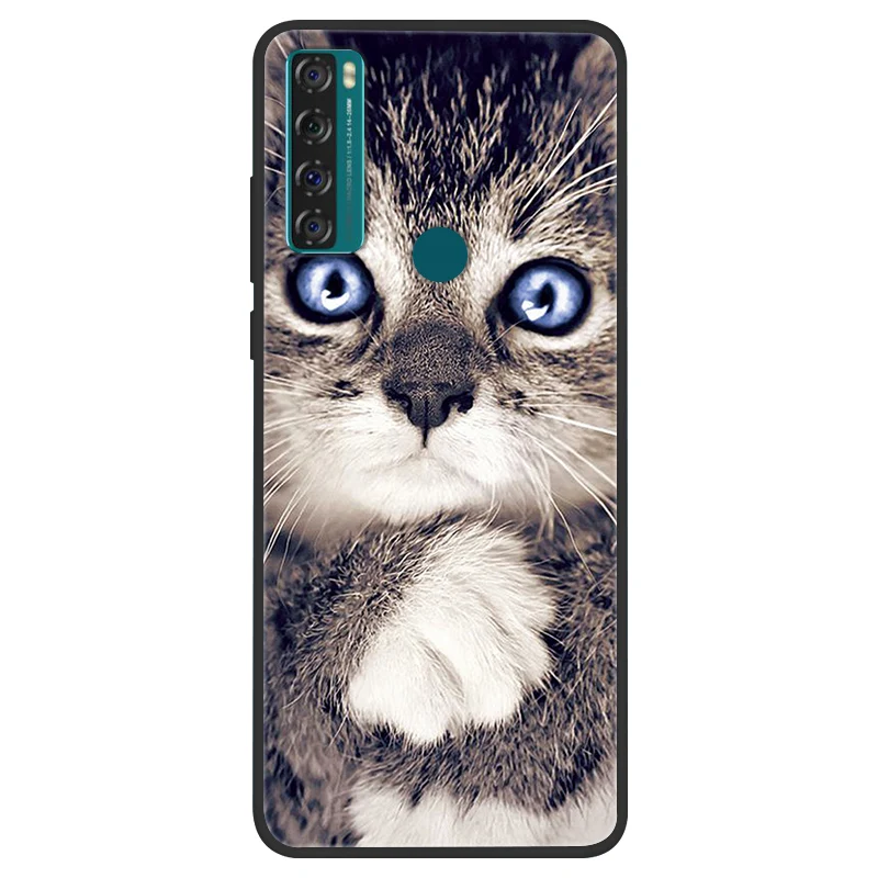 Space Painted Black Silicone TPU Case - Protective Shell Cover