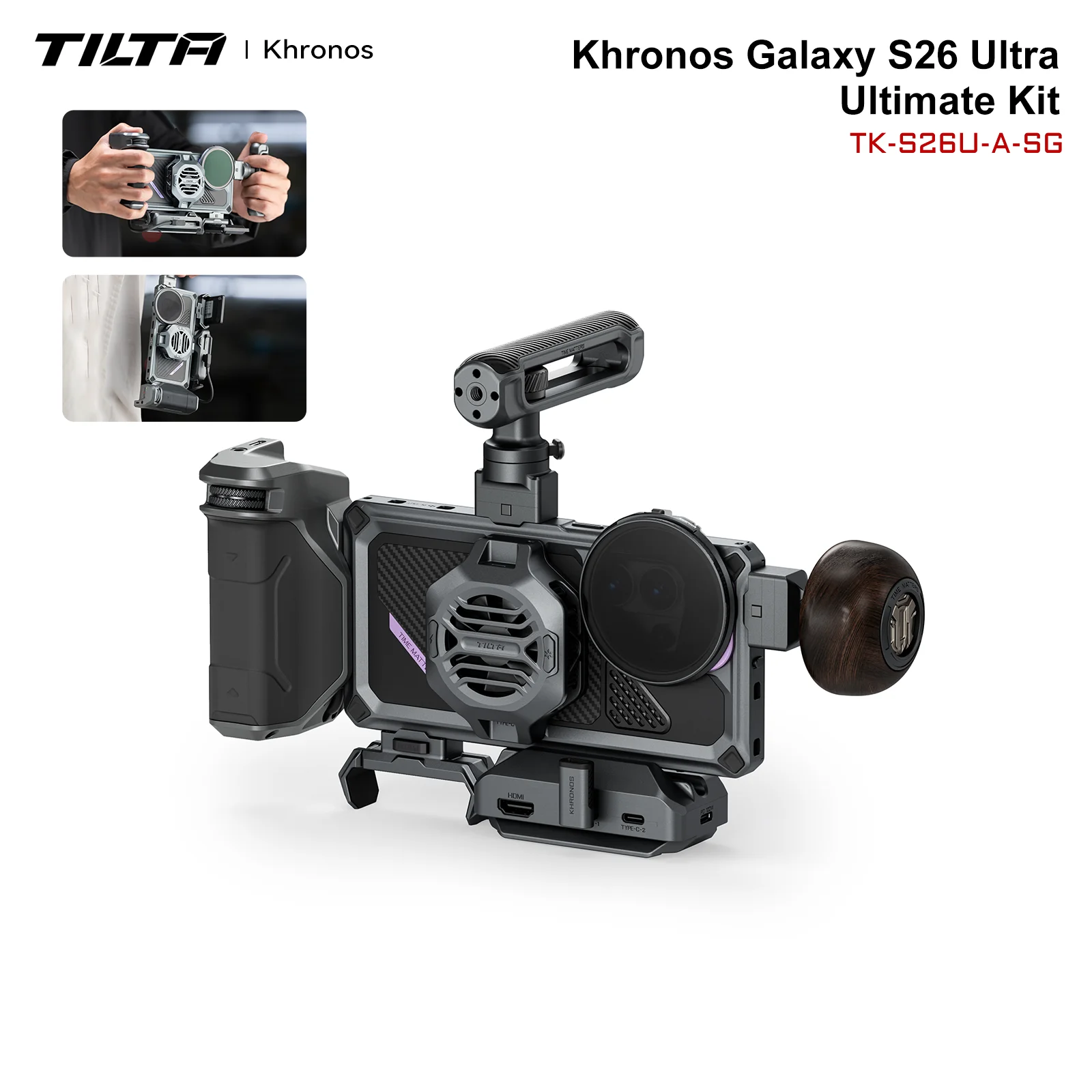 삼성 갤럭시 S26 울트라 울티메이트 키트용 PRE TILTA 크로노스 (58mm VND 필터, 포커스 PD 핸들, 퀵 릴리즈 USBC 어댑터 포함)
