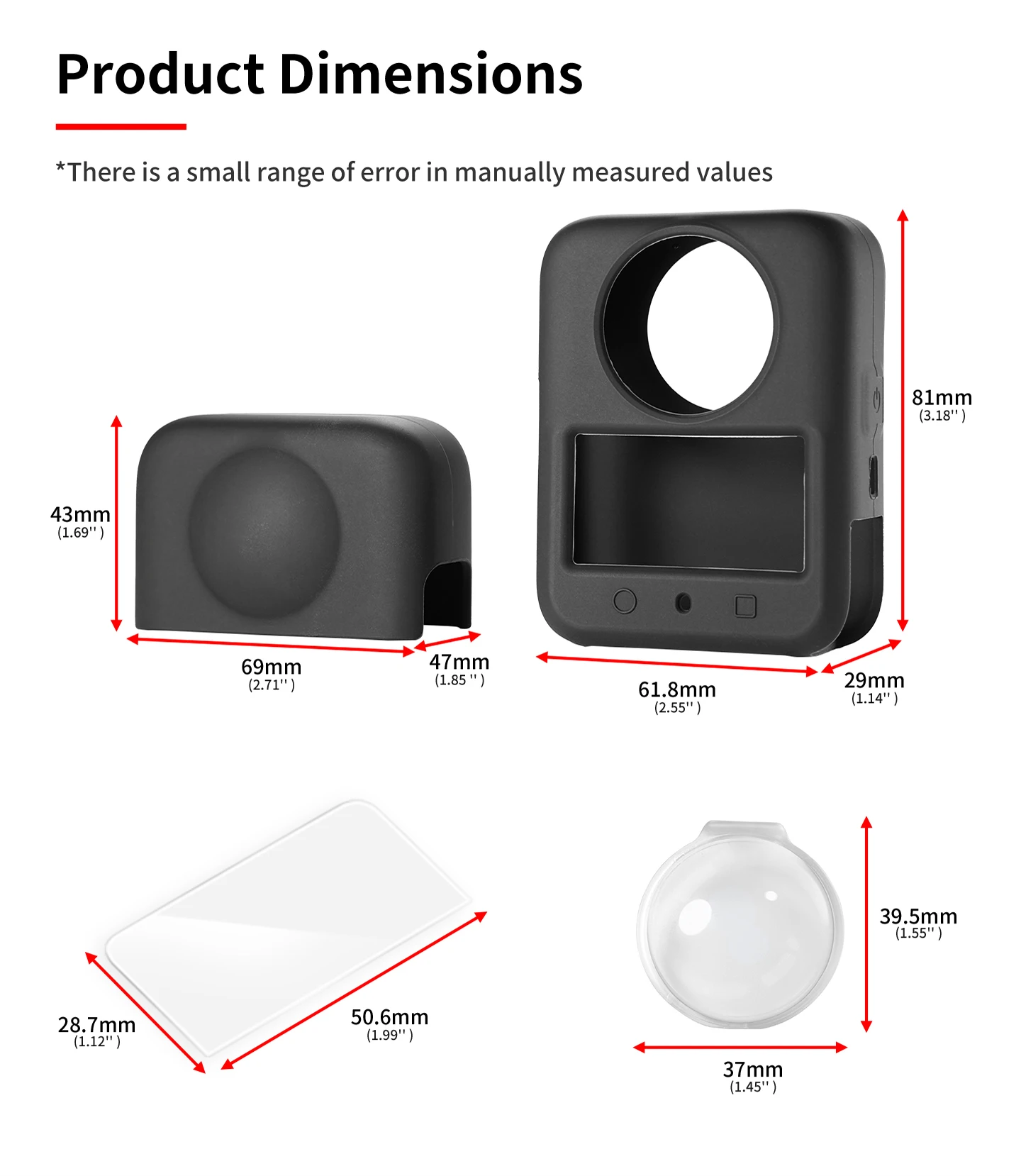 Schutzkit für DJI Osmo 360 Action-Kamera, Silikonhülle und 2 Objektivschutz, HD-Hartglas, kratzfestes Zubehör – Detail 9