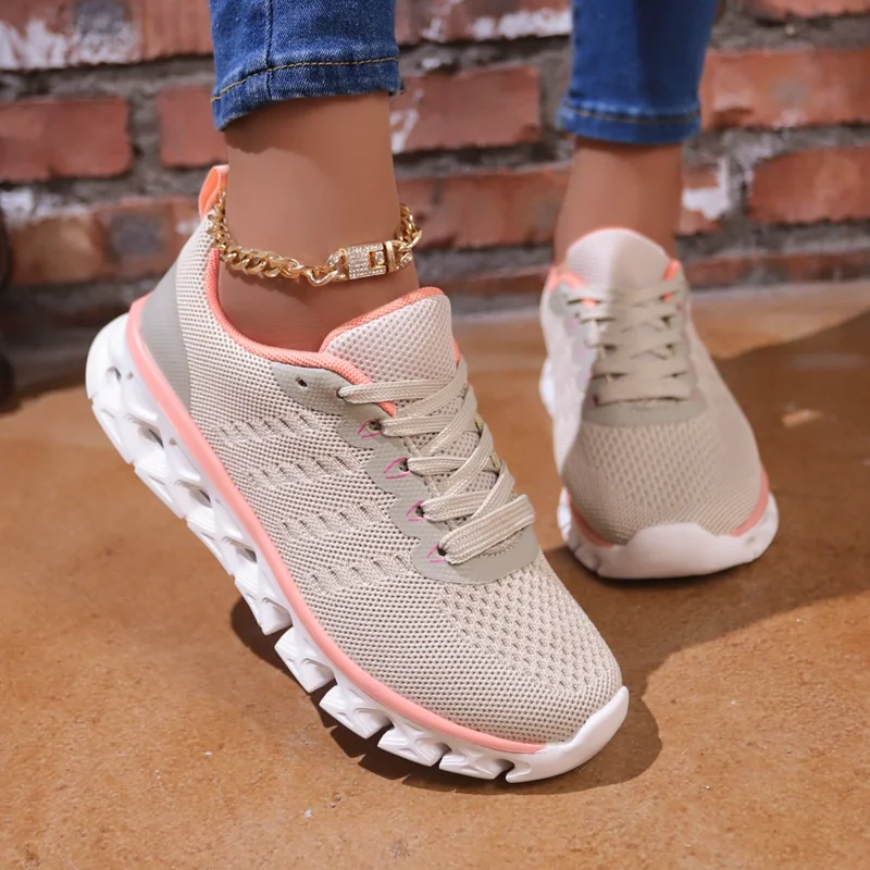 

2023 Women's Slip on Mesh Light Breathable Sports Shoes Woman Casual Walking Platform Comfortable Female Lace Up Sneakers Shoes