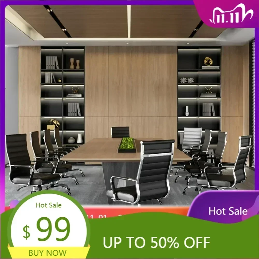 ergonomic ribbed swivel chair: modern leather office desk chair for executive conference rooms