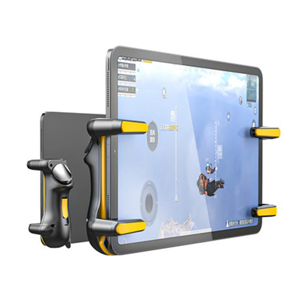 IPad PUBG Controller Six Finger Capacitance Adjustable Mobile Game Trigger Joystick L1R1 Button Gamepad Grip Tablet Accessories