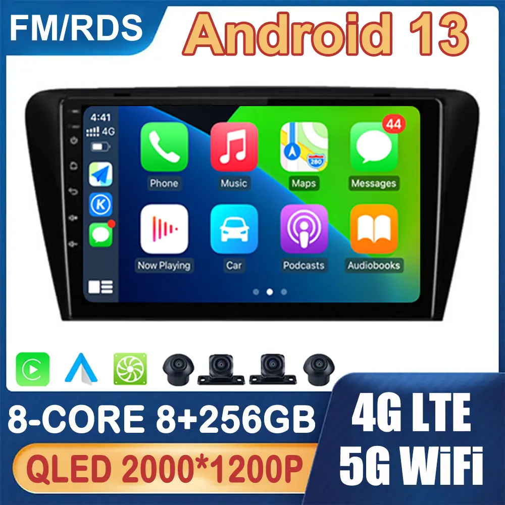

Android 13 For Skoda Octavia A7 III 3 2014-2018 Auto Carplay Navigation GPS Car Radio Multimedia Video Player 4G LTE Bluetooth