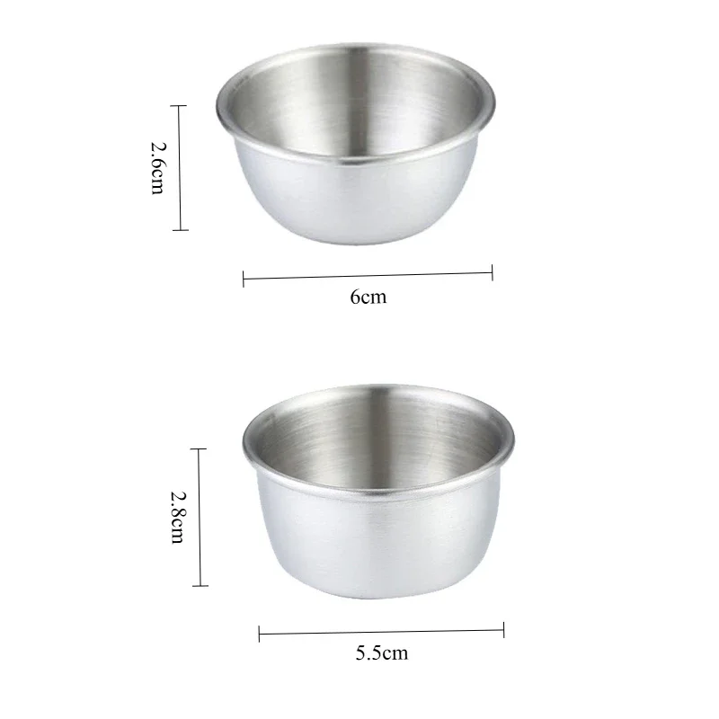 6/12Pcs 304 Stainless Steel Mini Round Shape Seasoning Flavor Plate Dipping Dish Tray Jam Dish Snack Nut Fruit Plate Without Lid