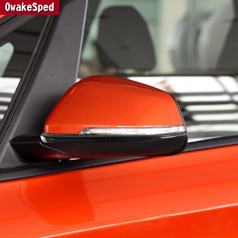 

Отделочная полоса для бокового зеркала заднего вида автомобиля, карбоновая наклейка с узором для BMW 2 серии F45 F46 X1 F48 2016-2018, внешние аксессуары