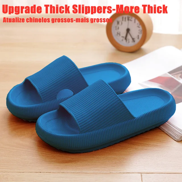 VIP Link Thick Platform Bathroom Home Slippers Upgrade Cloud Slippers Non-slip Flip Flops Woman Sandals Women Soft  EVA Indoor indoor footwear Indoor Slippers