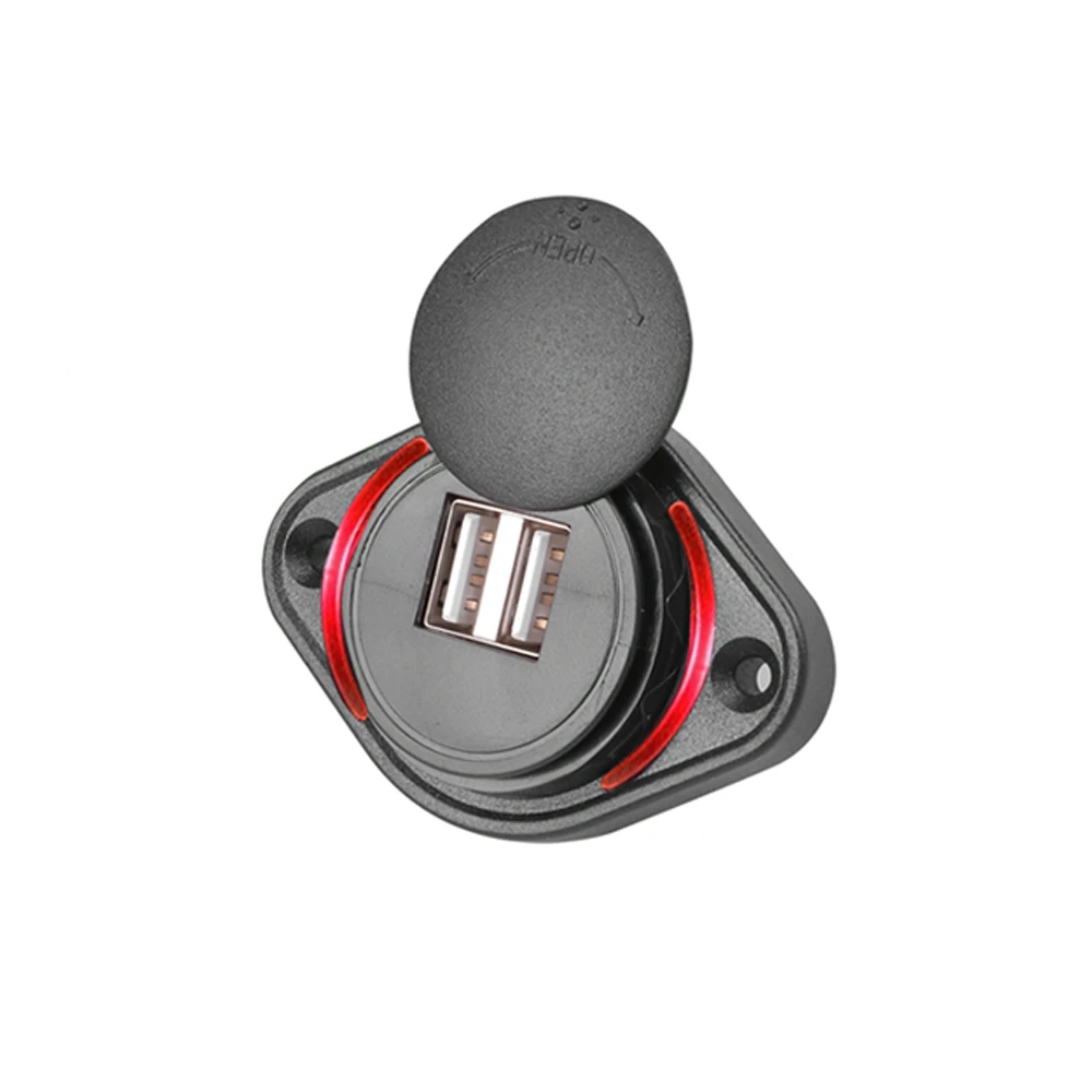 Dual-USB-Ladegerät, 12–24 V, 3,1 A, Auto-Ladegerät, Steckdose, Adapter, Telefon-Aufladung für Motorrad, Auto, Boot, Wohnmobil, Wohnwagen – Detail 4