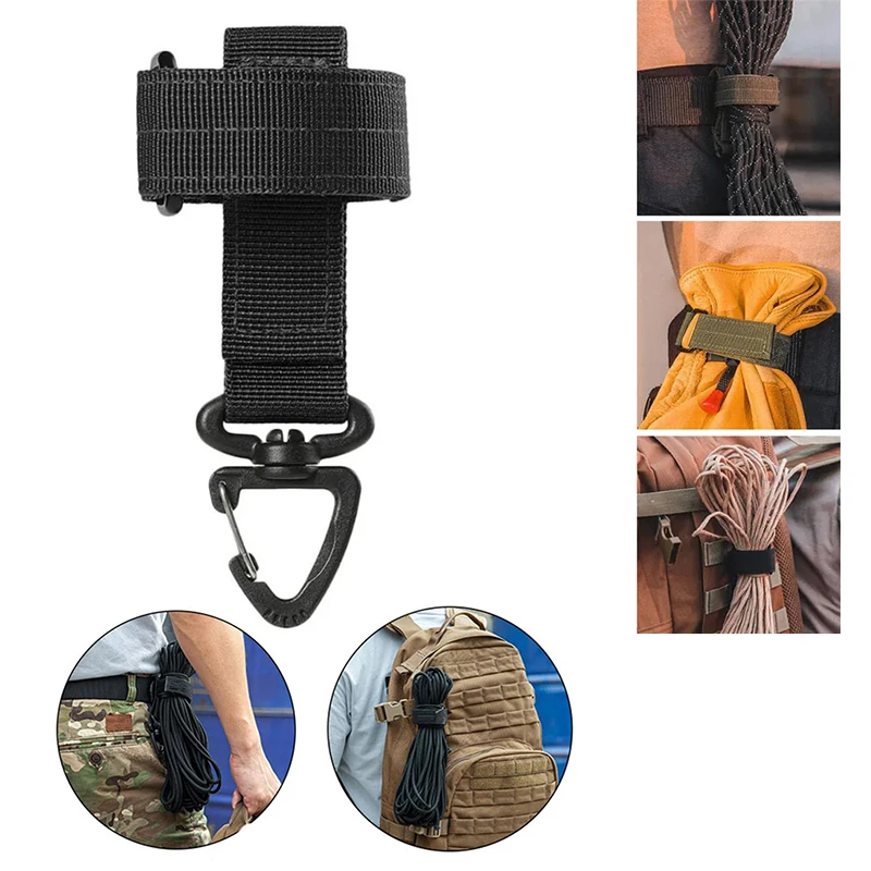 Glove hanging buckle rope storage buckle military fan tactical nylon carabiner multi-purpose outdoor glove storage tie