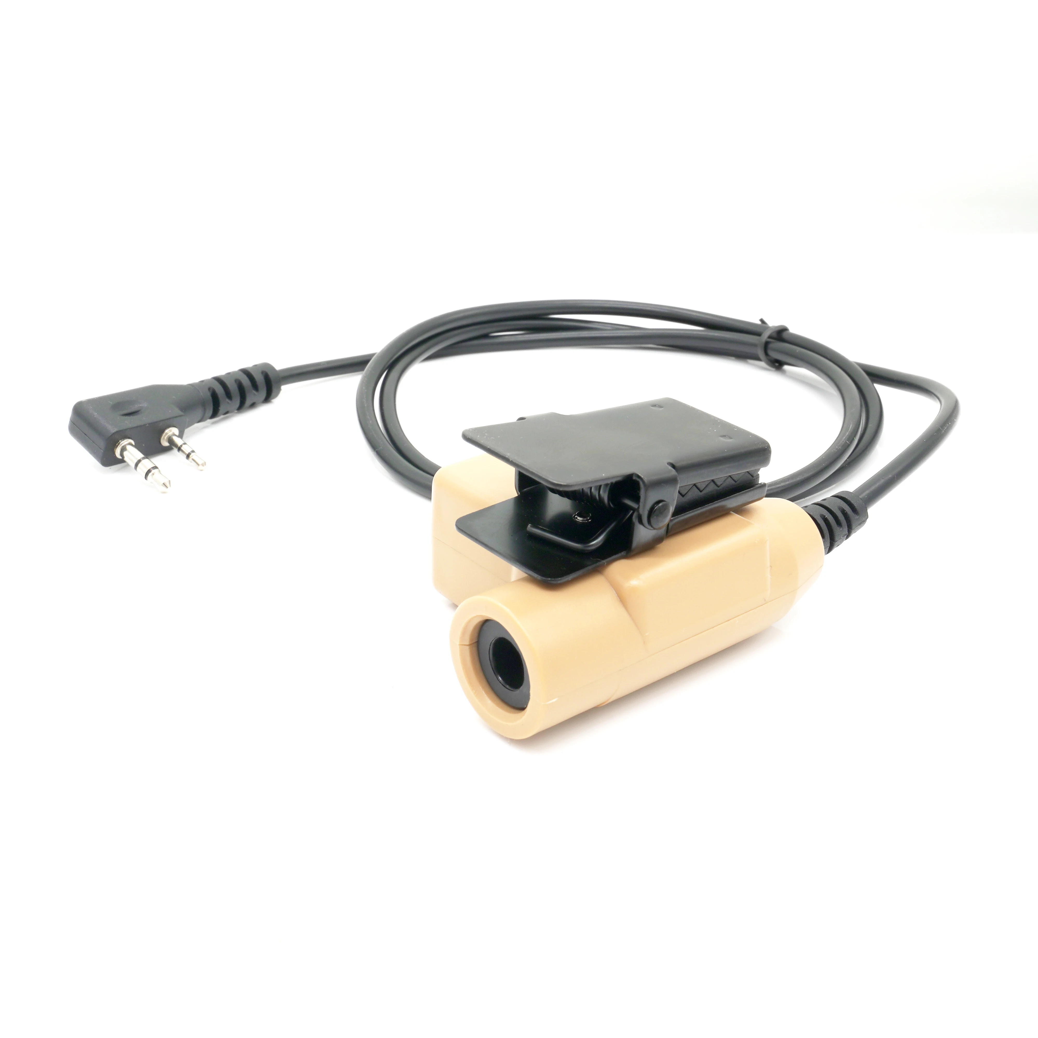 7.1mm NATO Speaker Mic Microphone with brown U94 PTT Adapter for Kenwood HYT TYT Baofeng UV 82 UV5R Walkie talkie two way radio