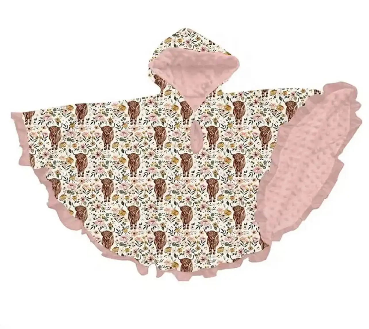 

Hot sale kids clothing kids poncho blanket hole hole cloth wholesale kids poncho fashion print animal cape