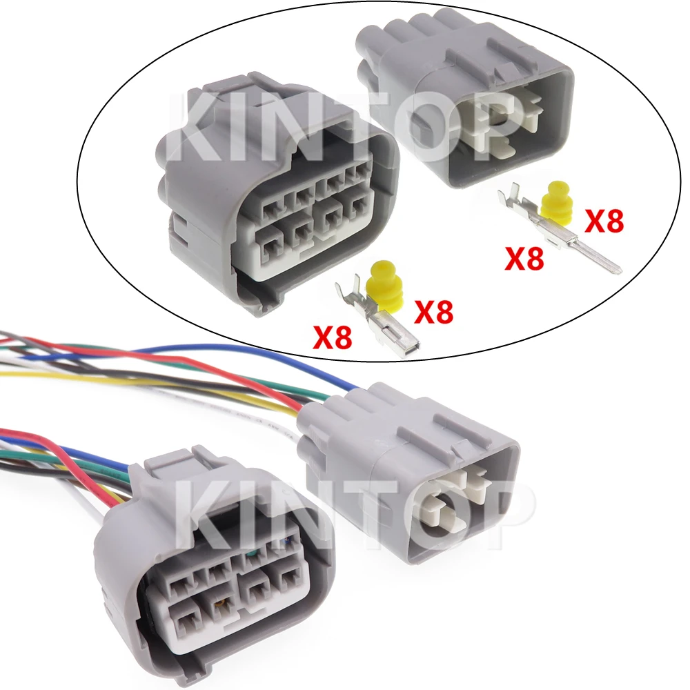 

1 Set 8 Pins Car Lamp Wire Socket Starter for Honda 90980-10897 90980-10896 7282-7080-40 7283-7080-40 MG651308-5 MG641319
