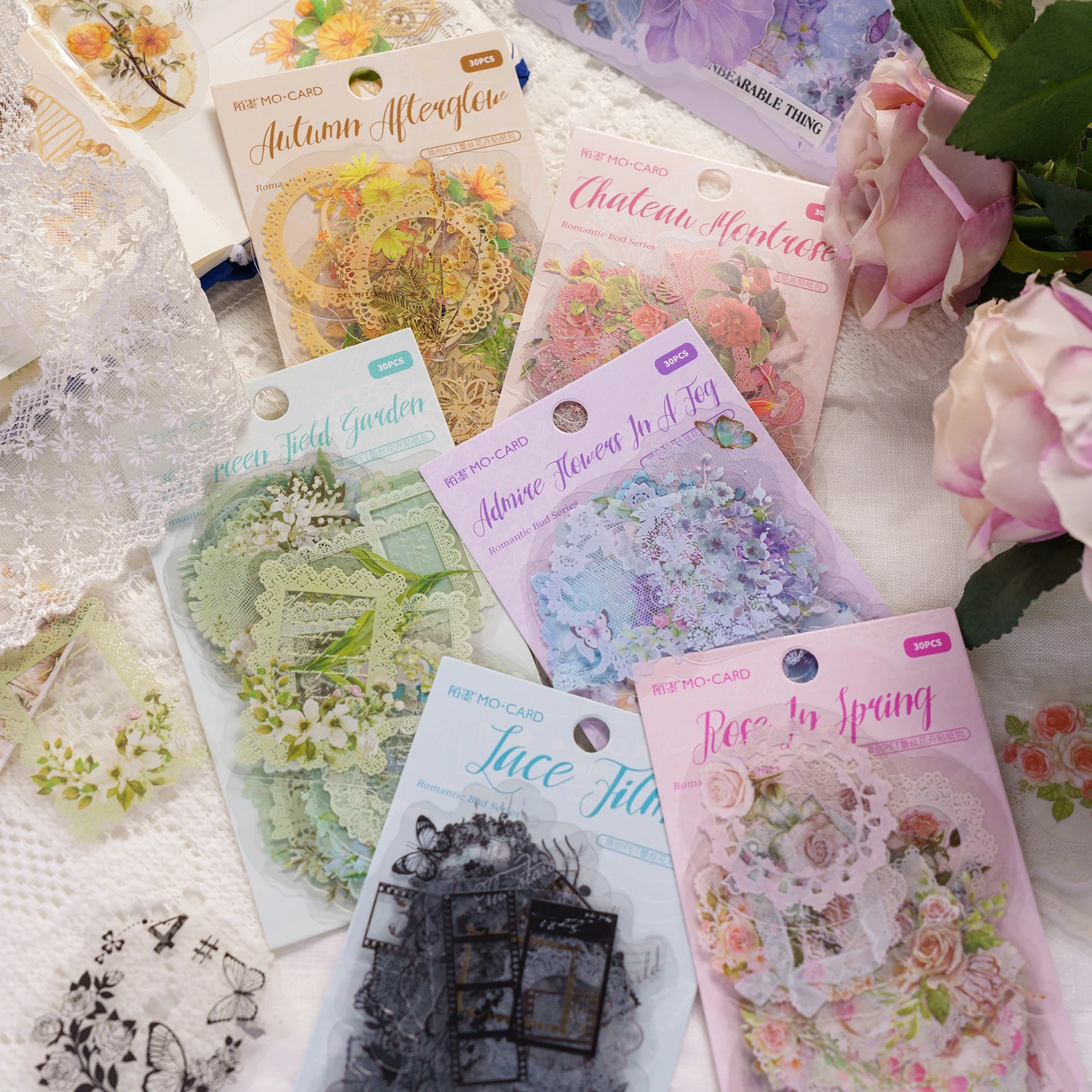 

30pcs/pack PET Plant flowers Stickers DIY Scrapbooking Collage Junk Journal Planner Decorative Materials Sticker Stationery