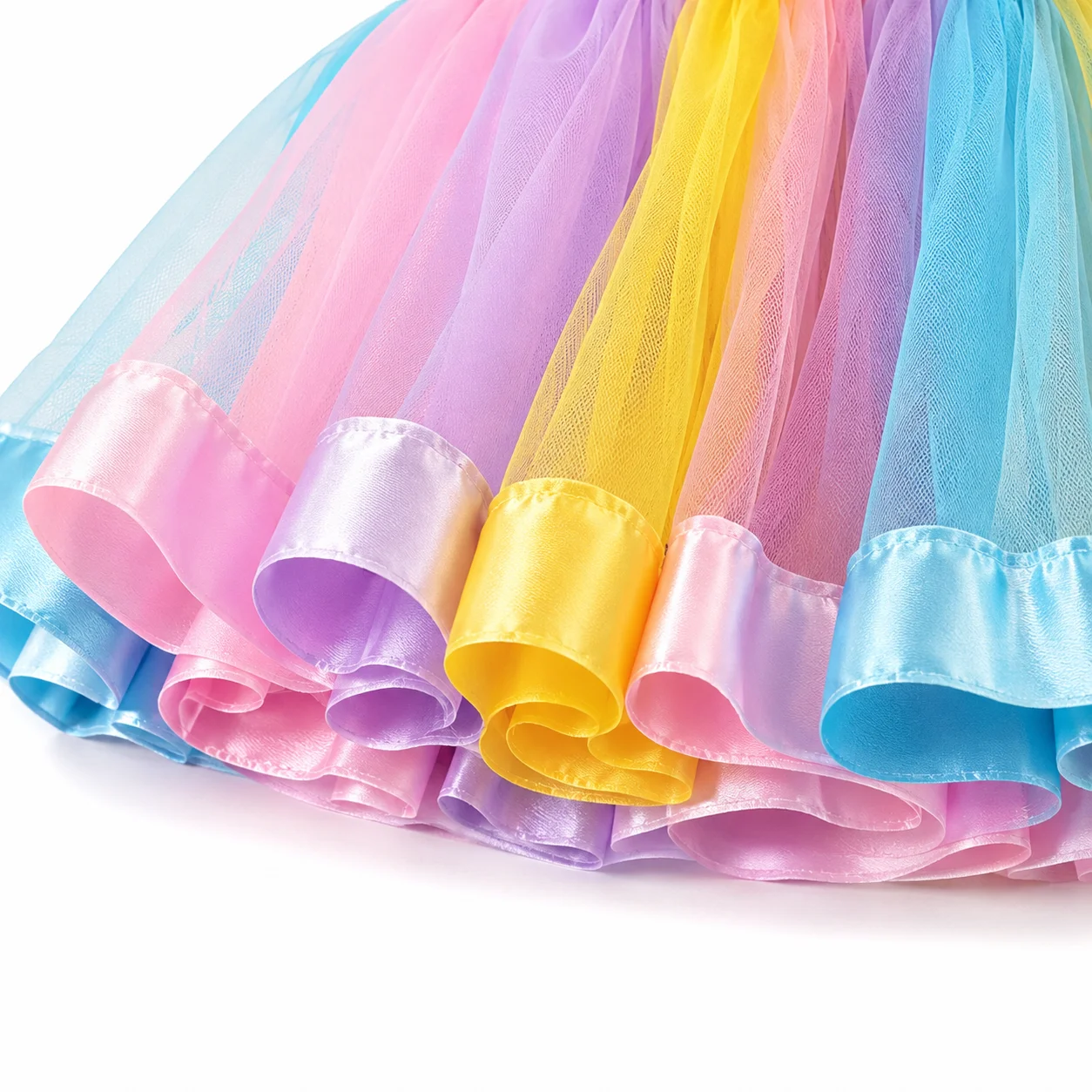 Set di vestiti magici per compleanno per bambini, t-shirt a maniche corte con stampa arcobaleno per ragazze + gonna tutù con fiocco colorato, costume per feste di compleanno per bambini - immagine 6