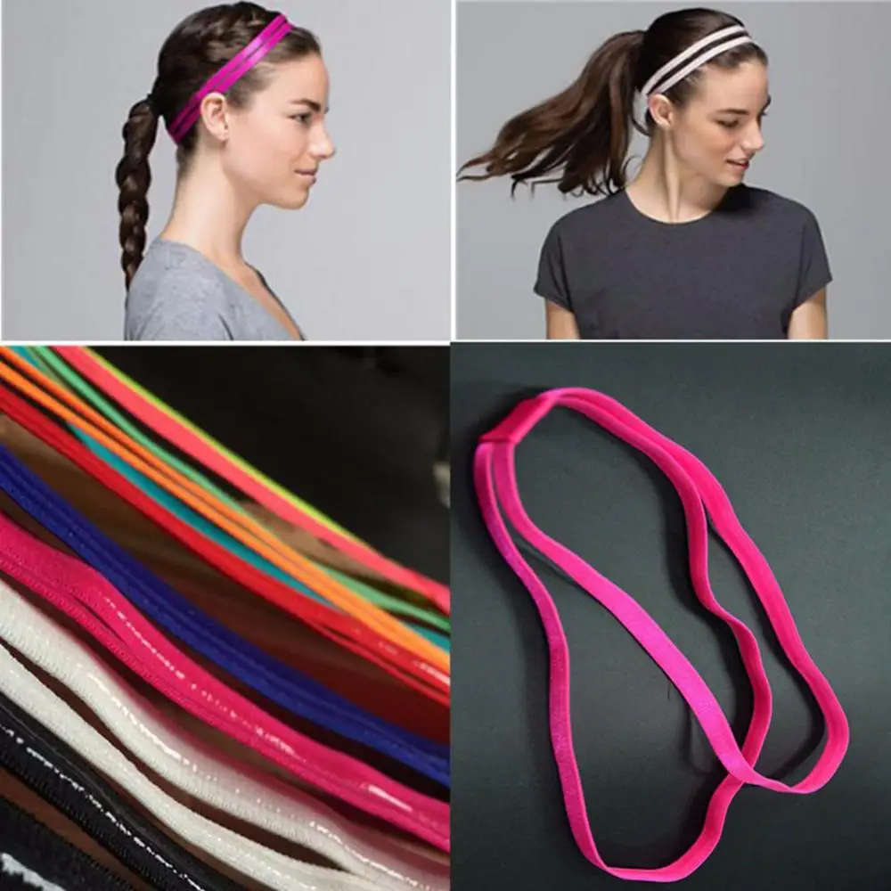 Yoga Hair Bands Women Sweatbands Anti-slip Elastic Rubber Football Running Sports Headband For Women Hair Accessories Head Band sports headbands