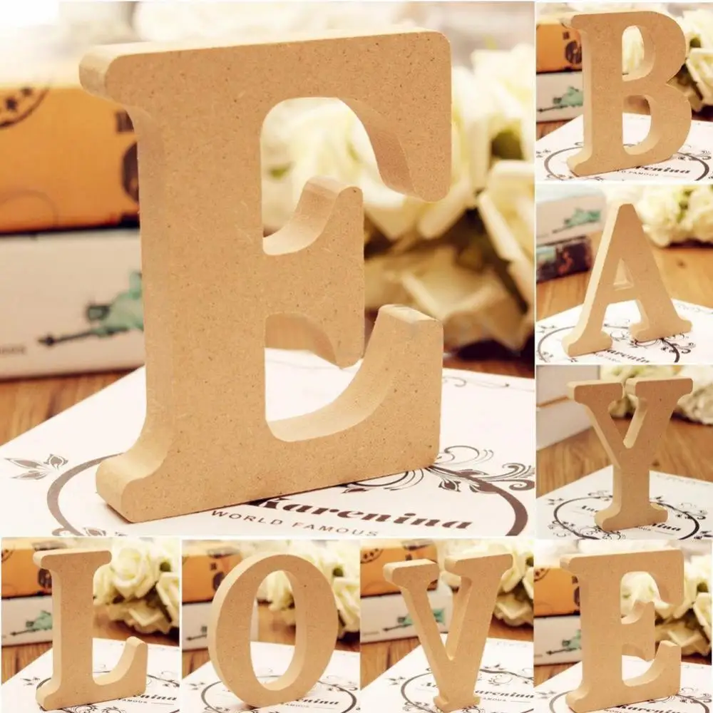 Decor Wedding Freestanding A-Z Wood Wooden Letters Alphabet Hanging Home Party Decor images - 6