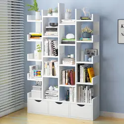 Estantería de piso para el hogar, sala de estar simple para estante de almacenamiento de escritorio, oficina, mesa de Estudiante