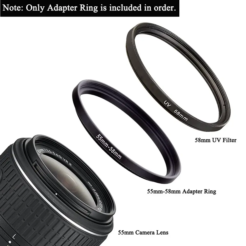 Vhbw Anello Adattatore Step-down Da 58 Mm A 55 Mm Compatibile Con Obiettivo Fotocamera - Adattatore