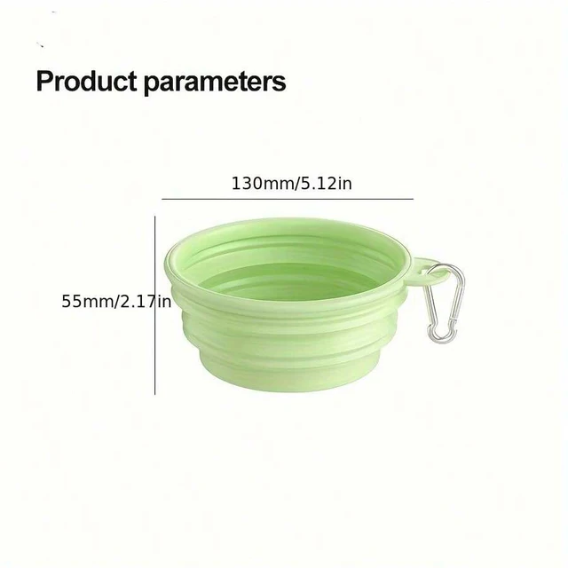 350ml Macaron Color Pet Outing Portable Foldableing Bowl Dog Drinking Bowl Cat Food Bowl Rice Bowl Travel Bowl with Carabiner 2