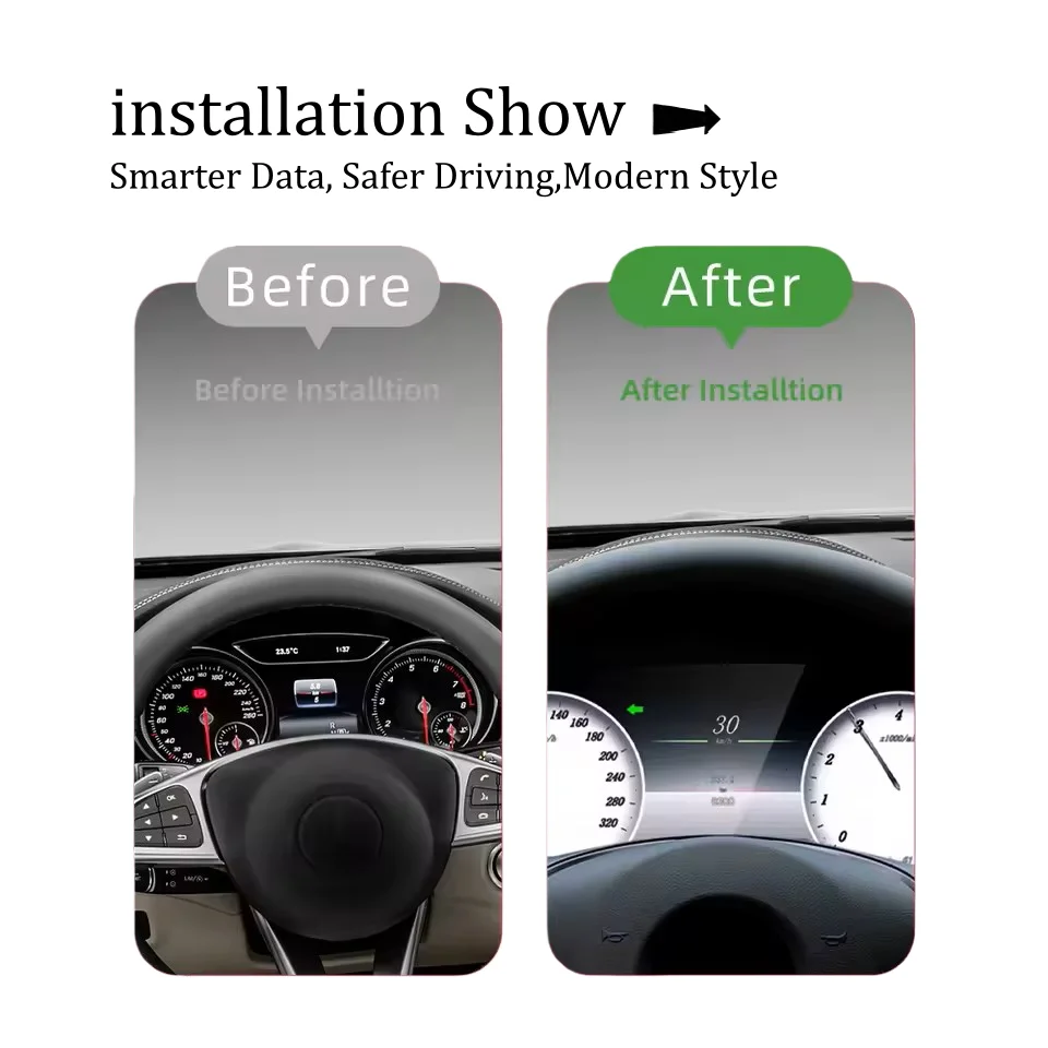 Sistema Linux Panel de salpicadero LCD para coche para Mercedes Benz A GLA CLA W176 C177 X156 2014 -2019 pantalla de velocímetro de pantalla de instrumentos 2