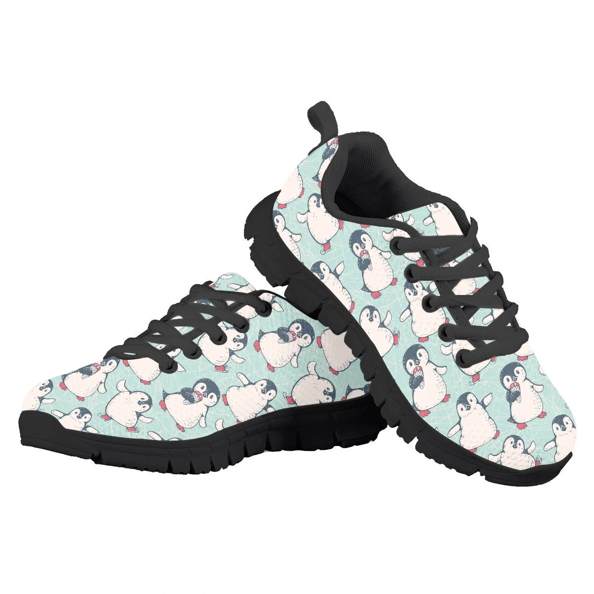 Children's Running Shoes Kawaii Cartoon Penguin Pattern for Boy Girl Outdoor Travel Footwear Brand Design Breathable Sneakers