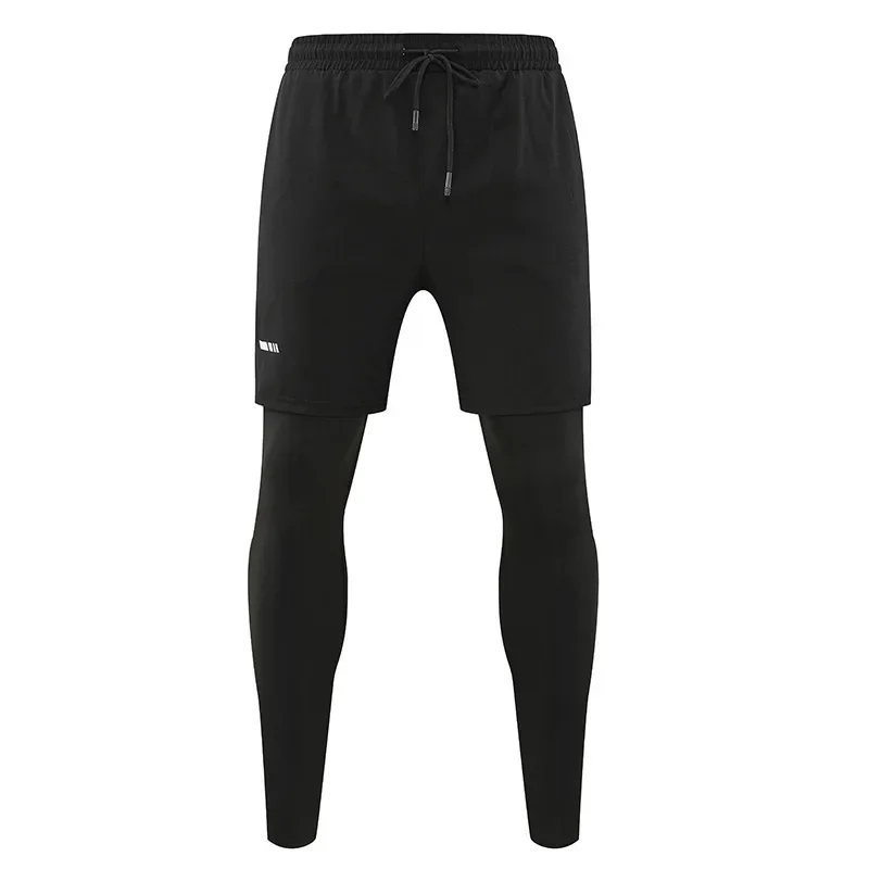 Quick Dry Sports Pants Men's Fake Two-Piece Set Running Long Pants Outdoor Wear Fitness Training Spring Autumn