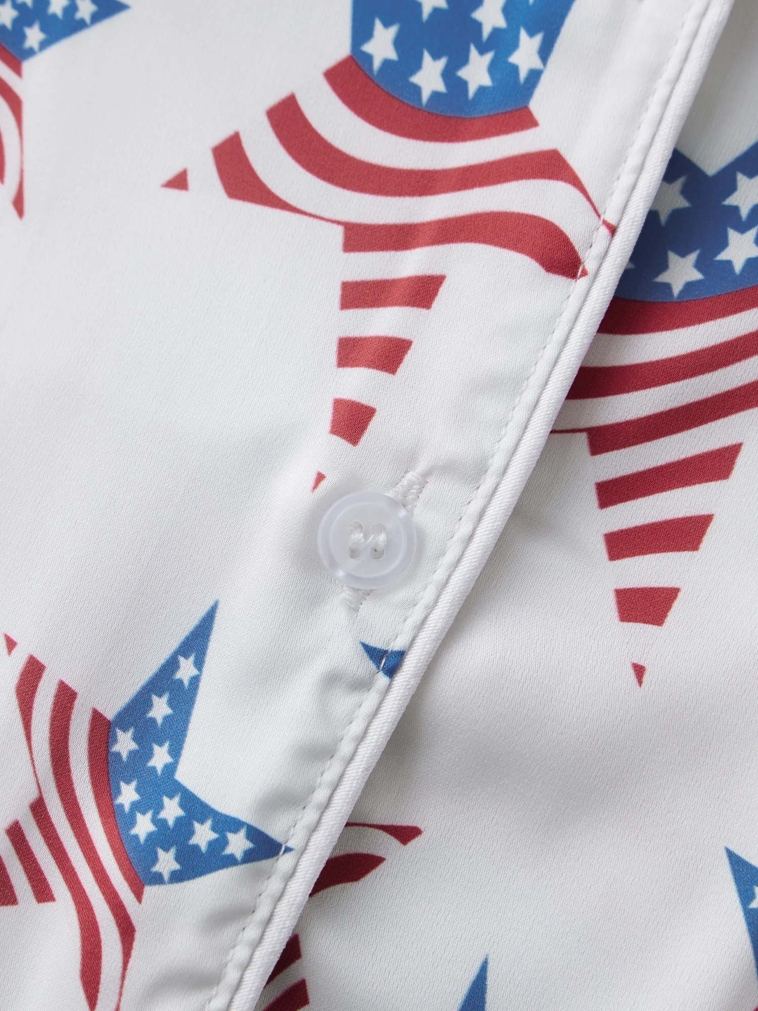 Women s Patriotic 4th of July Pajama Set Short Sleeve Lapel Button Up Star Print Tops and Shorts Sleepwear Sets for