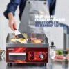 Electric Griddle, Non-Stick Flat Top Grill Commercial Electric Countertop Griddles Stainless Steel Adjustable Temperature Contro 4