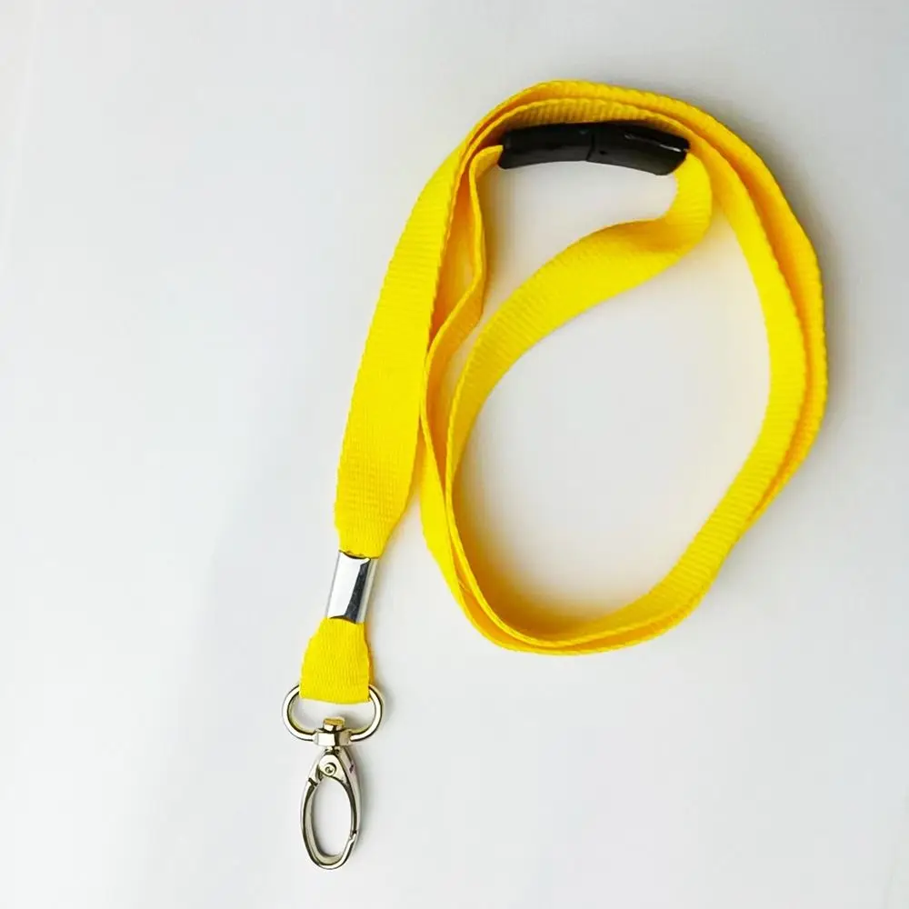 Solid Color Safety Break Metal Clip Lanyard with Lobster Clasp for ID Card Holder (90 cm Length)