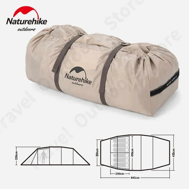 Naturehike Extended Tunnel Tent 4 Season Loop Tent For Car 4-6 Person Family Outdoor Camping Trip 20㎡ Lobby With Screen 150D camping tent,portable tent