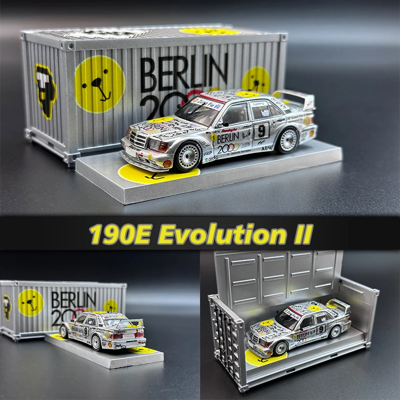 

TW In Stock 1:64 190E 2.5-16 Evolution II Berlin Bear Container Diecast Diorama Car Model Collection Miniature Tarmac Works