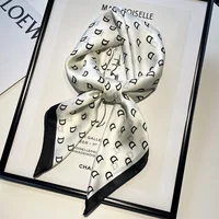 Luxury Brand Silk Square Scarf Women D Letter Hair Tie Band Beach Hijab Kerchief Head Headbands Bandana Female Foulard 70*70cm 1