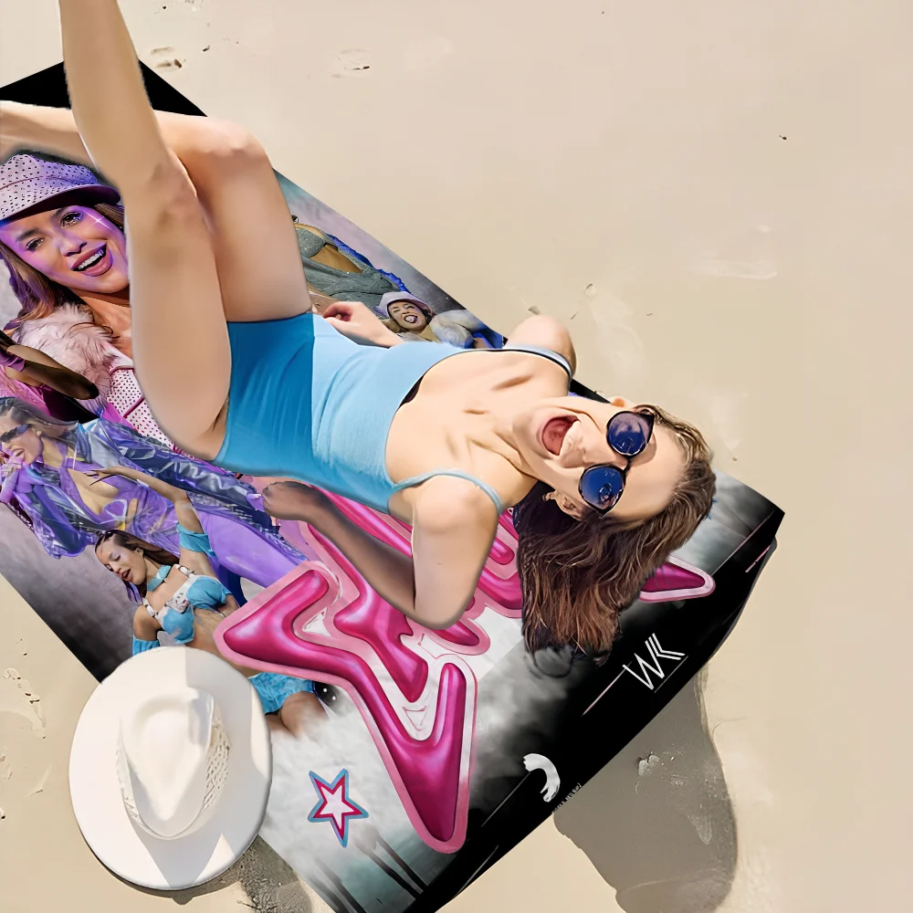 Emilia Mernes Singer Microfiber Blanket Quick Drying Beach Towels Oversized Printing Super Absorbent Pool Towel Blanket 3