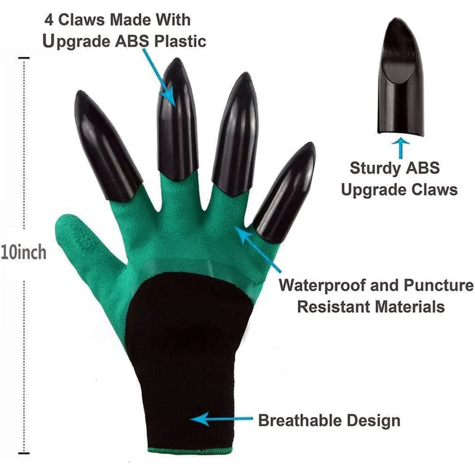 1 Pair Horticultural Gloves With Claws, Suitable For Digging Gardening Suitable For Hand Protection In Plantation And Yard Work