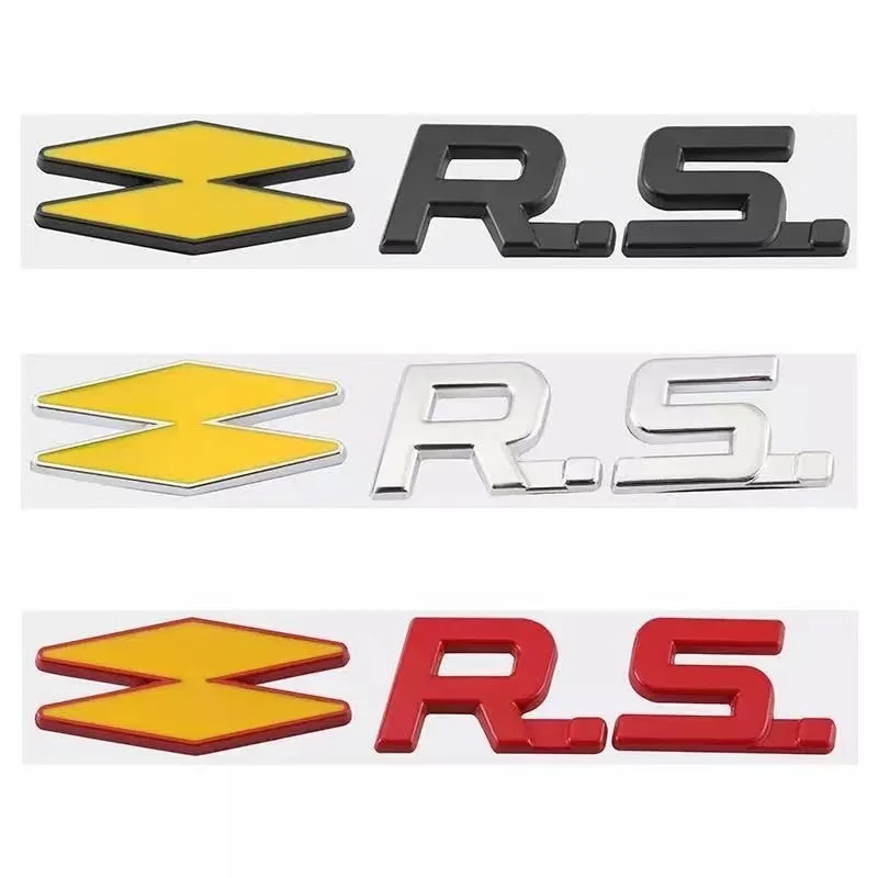 자동차 메탈 GT RS 라인 스포츠 배지 엠블럼 데칼 스티커, 르노 로간 클리오 메간 2 콜레오스 캡처 트윙고 먼지털이 카자르 캉구