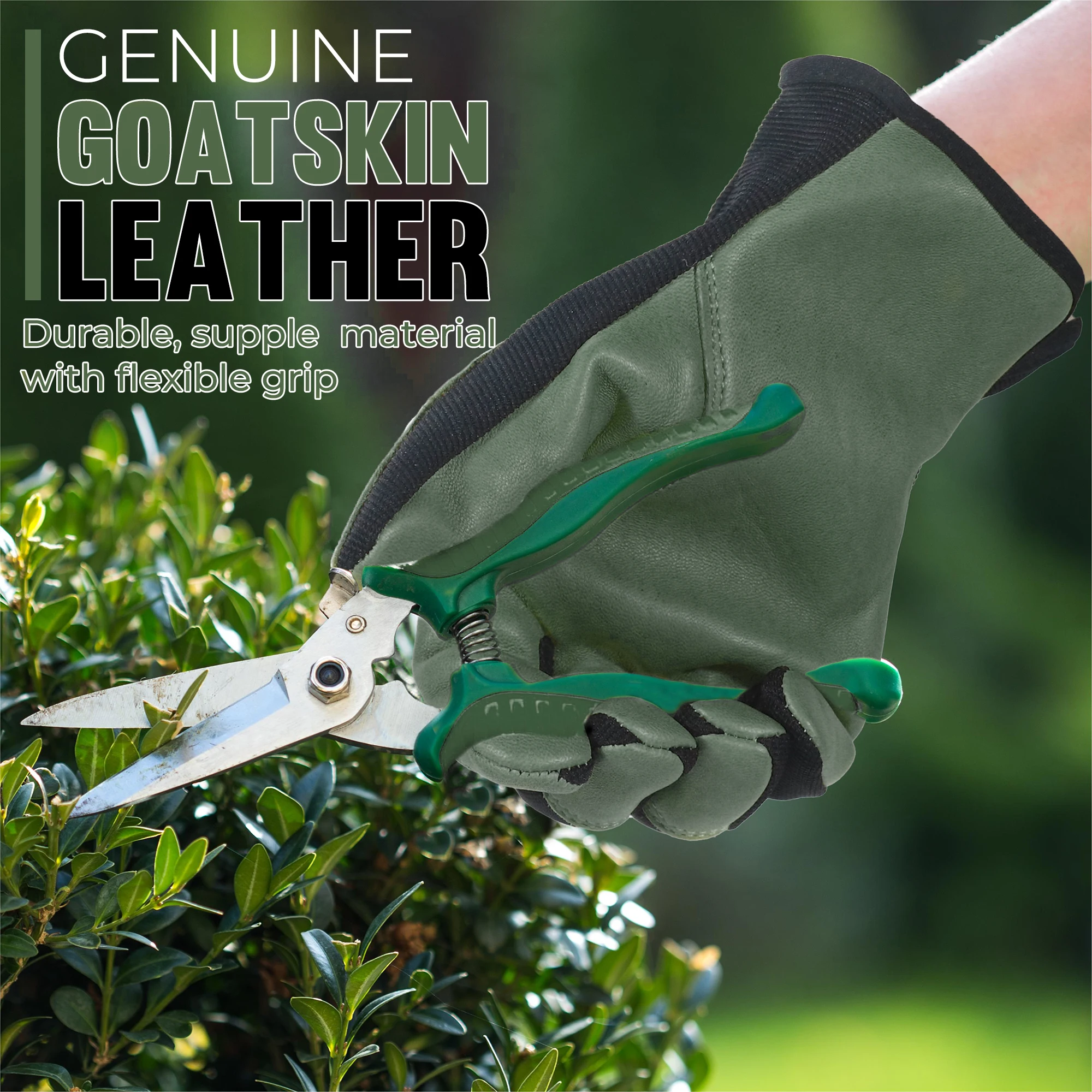 HANDLANDY Leather Gardening Gloves Utility Work Gloves for Mechanics Construction Driver Dexterity Breathable Design work gloves,protective gloves,gardening gloves