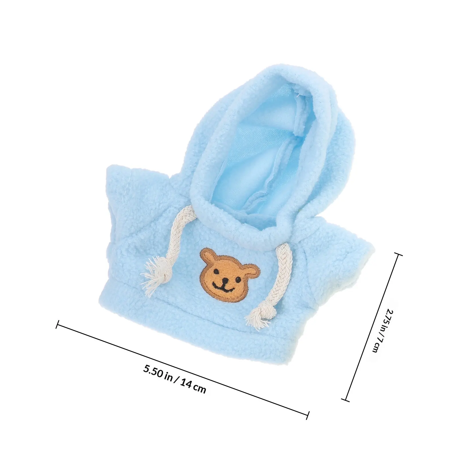 2Pcs 곰 옷 후드티 부드럽고 편안한 봉제 인형 드레스업 옷 미니 곰 의상 교체용 봉제 인형 후드티