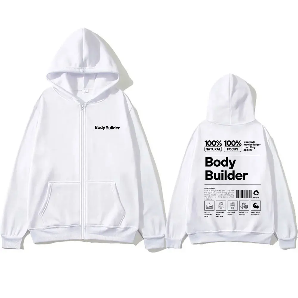 Body Builder Muscle Pump Cover Bodybuilding Graphic Zipper Hoodie Men Women Funny Fitness Gym Workout Aesthetic Zip Up Jacket